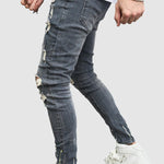 Men's Slim Fit Distressed Distressed Zip Access Jeans