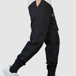 Men's Flap Pocket Drawstring Elastic Waist Streetwear Casual Cargo Pants