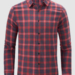 Men's Plaid Loose Fit Casual Long Sleeve Shirt