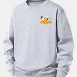 Emoji Duck Print Relax Fit Sweatshirt