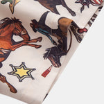 Cowboy Print Button Up Shirt &  Drawstring Swim Shorts