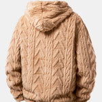 Geometric Jacquard Teddy Hoodie