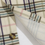 Men's corduroy textured plaid long-sleeve button-down shirt