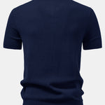 Pineapple Texture Knitted Polo Shirt