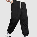 Men's Letter Print Pocket Casual Pants