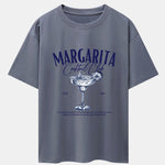 Margarita Cocktail Print Drop Shoulder Oversize T-Shirt