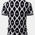 Retro Rhombus Geometric Knit Shirt