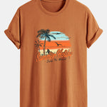 Regular Fit Summer Holiday Print Cotton T-Shirt