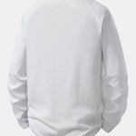 Long Sleeve Arc Hem Waffle Henley Shirt