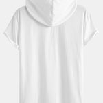 Short Sleeve Henley Hooded T-Shirt