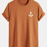 Regular Fit Anchor Print Cotton T-Shirt