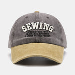 Sewing Slogan Embroidery Washed Baseball Cap