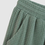 Men's waffle solid color wool texture two-piece set
