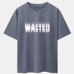 Wasted Print Drop Shoulder Oversize T-Shirt