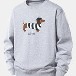 French Dachshund Print Relax Fit Sweatshirt