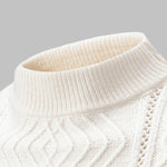 Men's Geometric Twist Slim Stand Collar Sweater