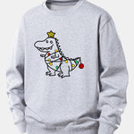 Christmas Dinosaur Print Relax Fit Sweatshirt