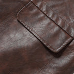 Faux Fur Lined Long Line PU Leather Coat