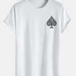 Ace Of Spades Print Cotton Arc Hem T-Shirt