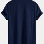 Crinkled Textured V Neck Shirt