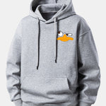 Emoji Duck Print Relax Fit Hoodie