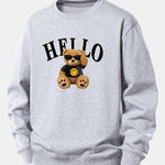 Hello Sunglasses Bear Print Relax Fit Sweatshirt