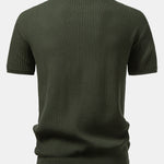 Ribbed Crew Neck Sweater Knitted T-Shirt