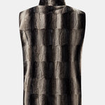 Faux Fur Zip-Up Stand Collar Vest
