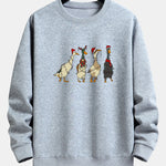 Christmas Lights Duck Print Relax Fit Sweatshirt
