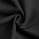 Geometric jacquard round  neck short sleeved T-shirt-Black