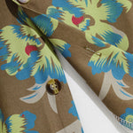 Men's Corduroy Print Floral Button Long Sleeve Shirt