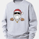 Hip Hop Santa Claus Print Relax Fit Sweatshirt