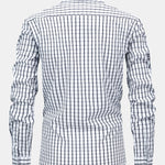 Long Sleeve Plaid Button Up Shirt & Slim Fit Tapered Trousers