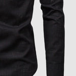 Men's Solid Color Cotton Linen Stand Collar Shirt