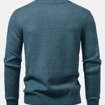 Heavyweight Geometric Jacquard Mock Neck Sweater