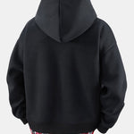 2 In 1 Plaid Zipper Kangaroo Pocket Hoodie