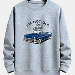 Car Slogan Print Relax Fit Sweatshirt