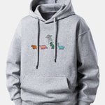 Cartoon Dinosaur Print Relax Fit Hoodie