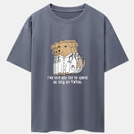Funny Doctor Dog Print Drop Shoulder Oversize T-Shirt