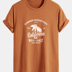 Regular Fit California Palm Tree Print Cotton T-Shirt