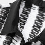 Hollow Out Stripe Textured Button Up Shirt