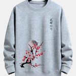 Japanese Cherry Blossoms Print Relax Fit Sweatshirt