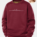 Whatever Print Teddy Fleece Lined Sweatshirt