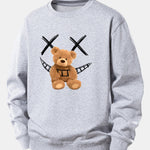 Smiley Face Teddy Bear Print Relax Fit Sweatshirt