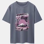 Tokyo Speed Car Print Drop Shoulder Oversize T-Shirt