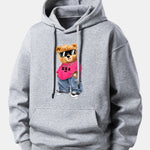 Hip Hop Bear Print Relax Fit Hoodie