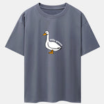 Silly Goose Print Drop Shoulder Oversize T-Shirt
