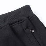 3 Pieces Solid Zipper Pocket Cotton Jogger Pants
