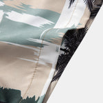Palm Tree Color Block Print Button Up Shirt & Swim Shorts