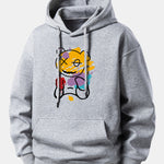 Graffiti Bear Print Relax Fit Hoodie